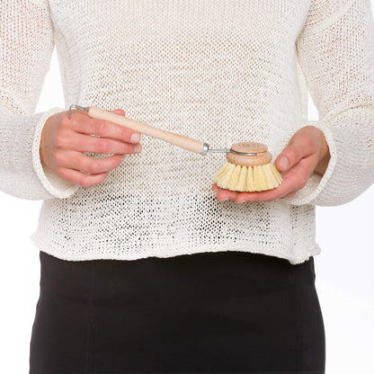 Redecker Tampico Fiber Dish Brush: Oiled Beechwood Handle (Set of 2)