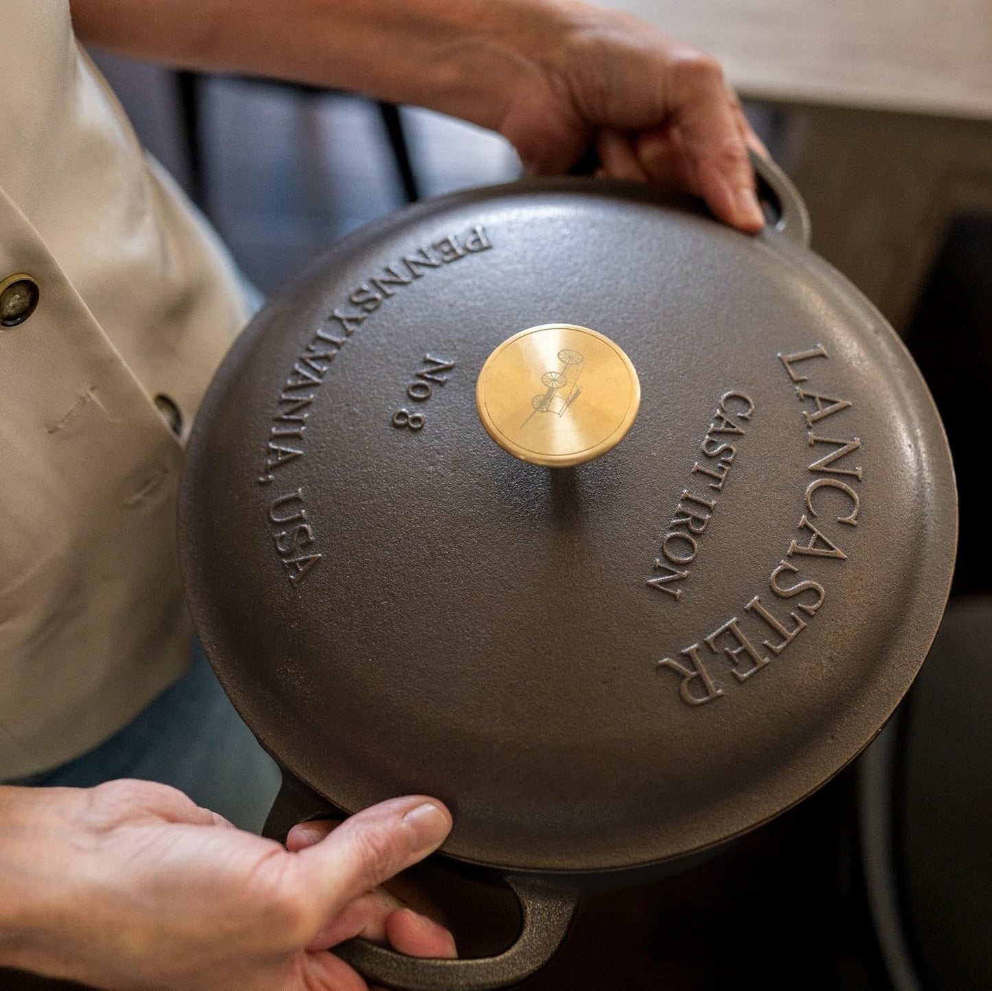 Lancaster Cast Iron 5 Qt. Dutch Oven: Pre-Seasoned, PFAS-Free Raw Iron Vessel Made in the USA