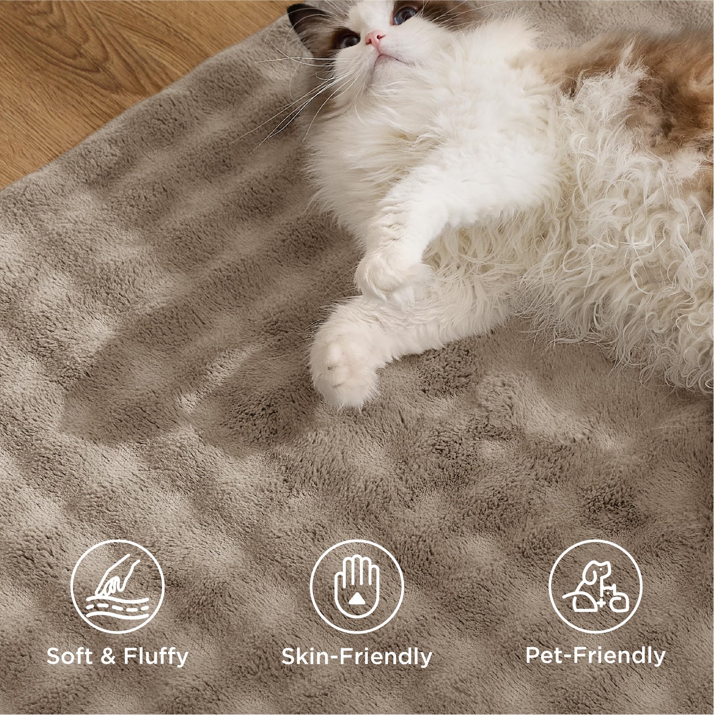 Bedsure OEKO-TEX Certified Machine Washable Faux Wool Area Rug
