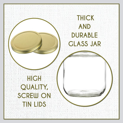 Kitchentoolz 64 oz Glass Mason Jars with Airtight Metal Lids (6 Pack)