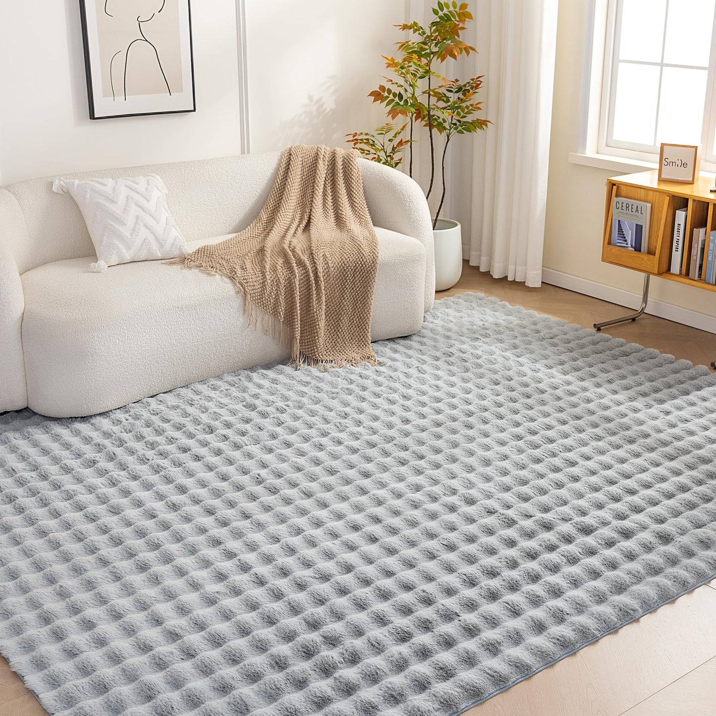 Amazon Basics MADE IN GREEN OEKO-TEX 3D Bubble Washable Rug