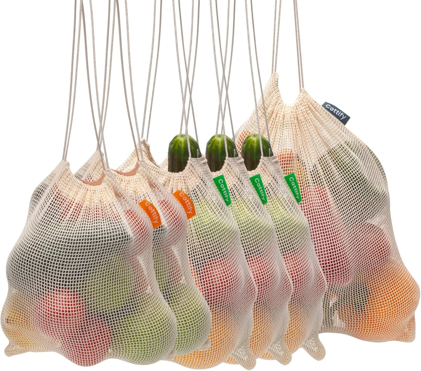 4-Pack Organic Cotton XL Mesh Reusable Produce Bags