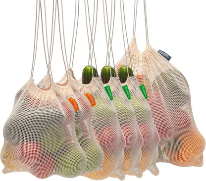 4-Pack Organic Cotton XL Mesh Reusable Produce Bags
