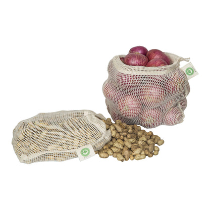 Reusable 100% Organic Cotton Mesh Produce Bags-Toxin-Free, Plastic-Free Double-Stitched