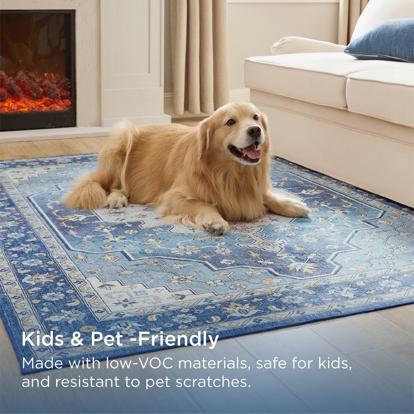 Bedsure OEKO-TEX Certified Machine Washable Faux Wool Area Rug