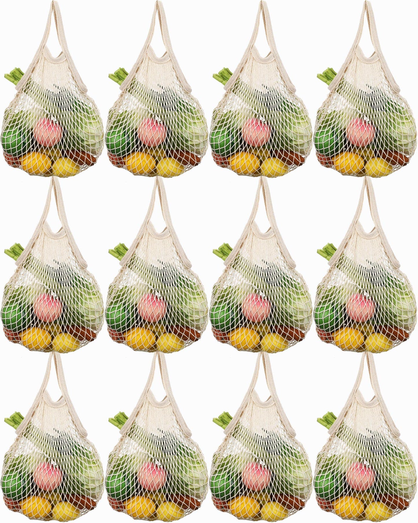 Eccliy 12-Piece Reusable Cotton Mesh Grocery and Produce Bags