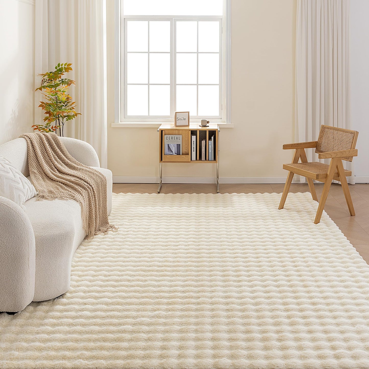 Amazon Basics MADE IN GREEN OEKO-TEX 3D Bubble Washable Rug