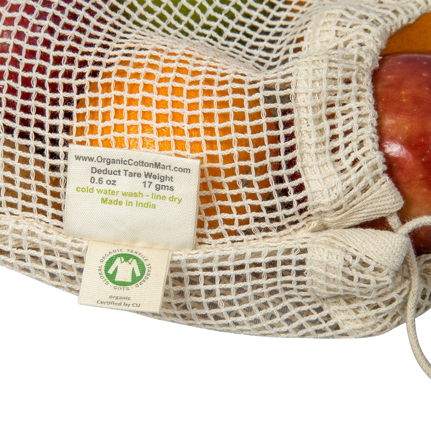 Reusable 100% Organic Cotton Mesh Produce Bags-Toxin-Free, Plastic-Free Double-Stitched