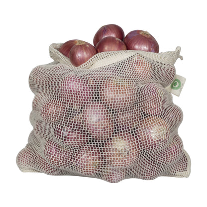 Reusable 100% Organic Cotton Mesh Produce Bags-Toxin-Free, Plastic-Free Double-Stitched