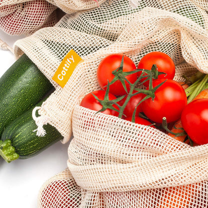 4-Pack Organic Cotton XL Mesh Reusable Produce Bags