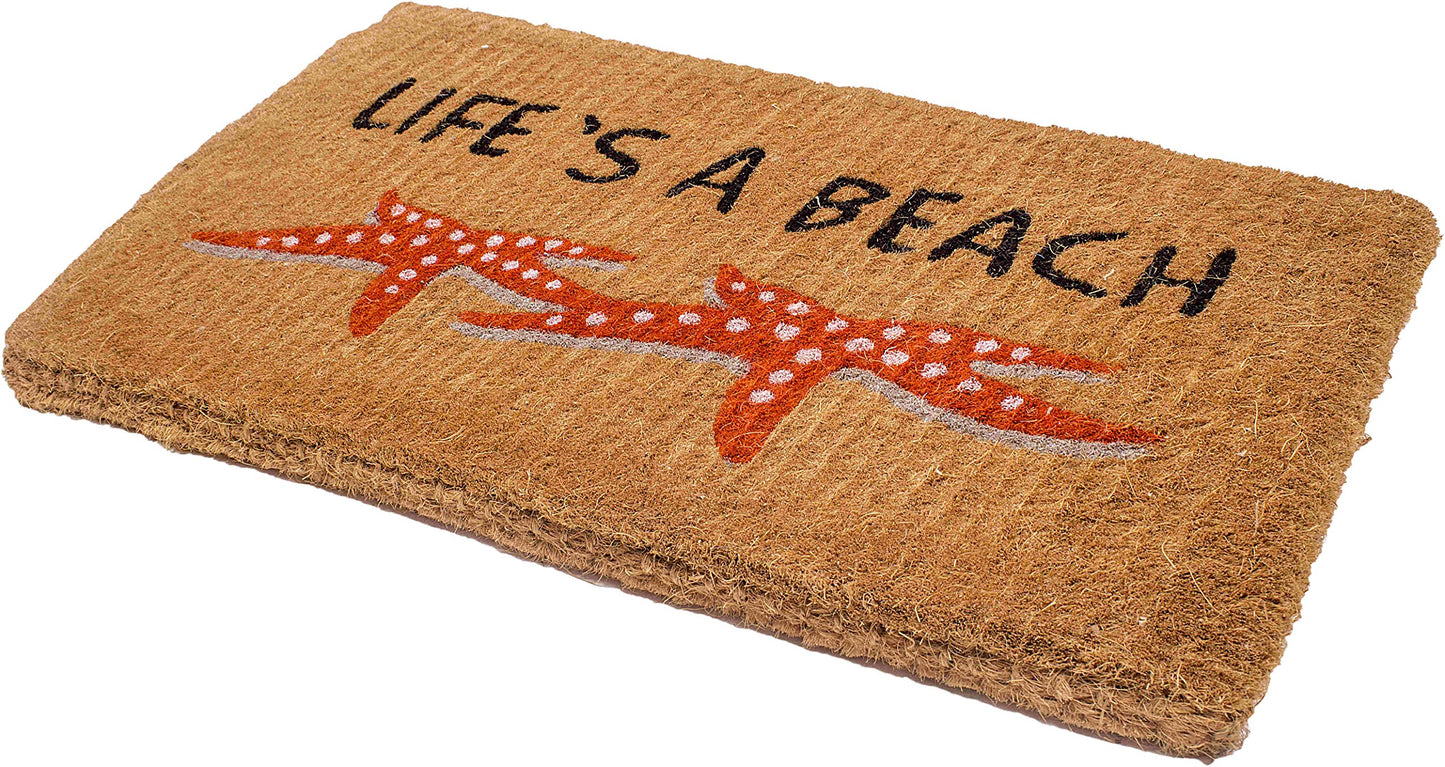 Fab Habitat Minimalist Natural Coir & Rubber Non-Slip Doormat