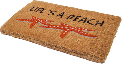 Fab Habitat Minimalist Natural Coir & Rubber Non-Slip Doormat