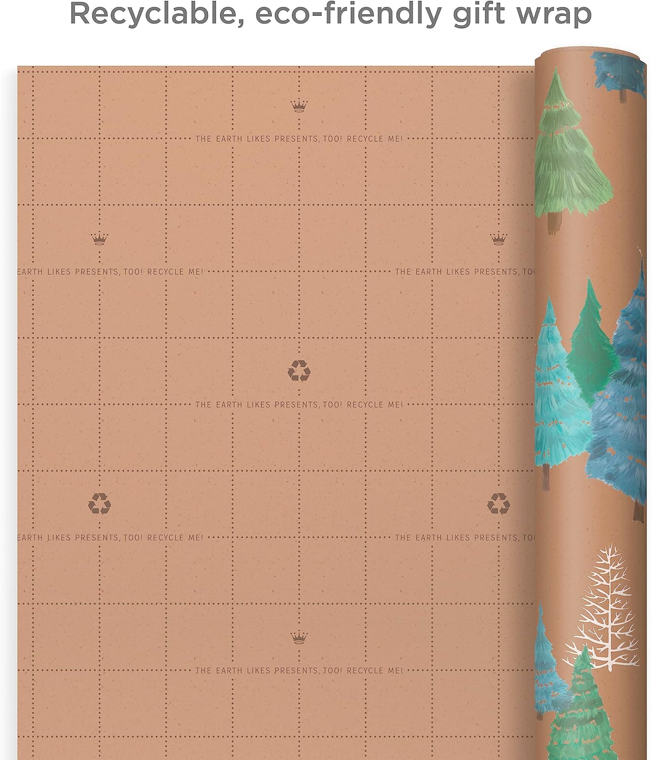 Recyclable Christmas: Hallmark Kraft Paper Rolls with Grid Lines for Easy, Eco-Conscious Wrapping