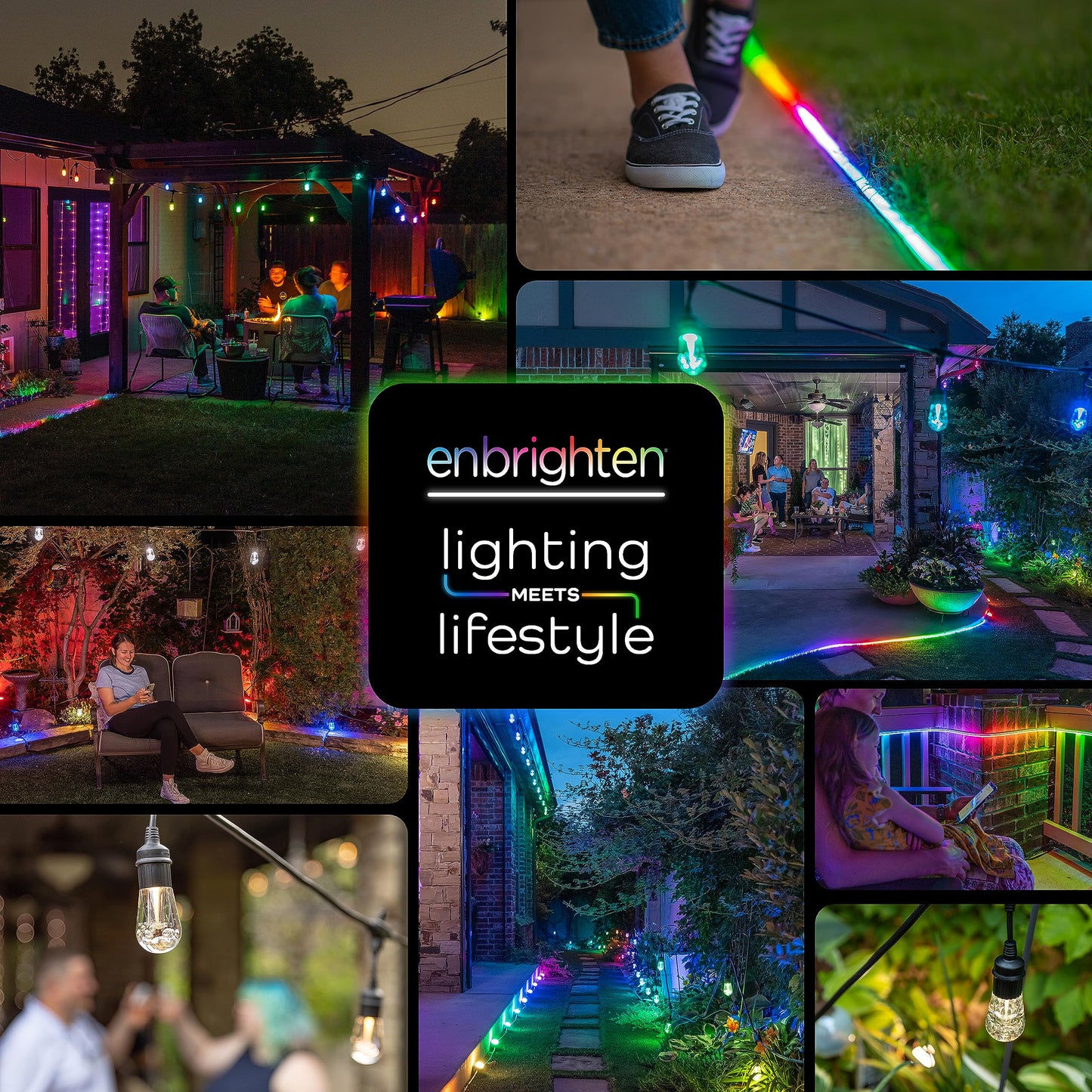 Enbrighten Lifetime LED String Lights: 48ft, Impact-Resistant Acrylic Bulbs, 80% Energy Savings