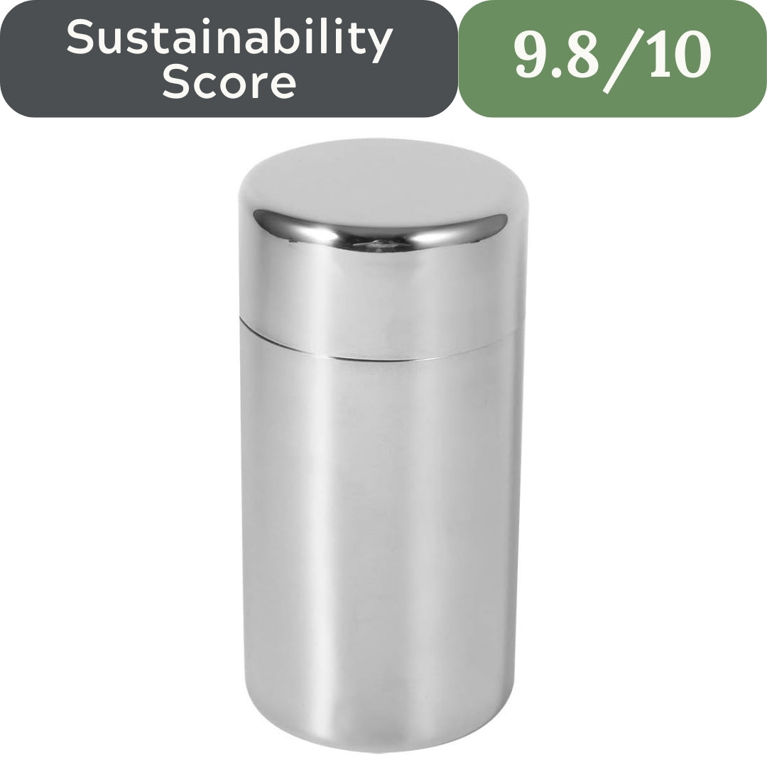 AUNMAS Tea Tin Canister: Stainless Steel Double-Lid Storage