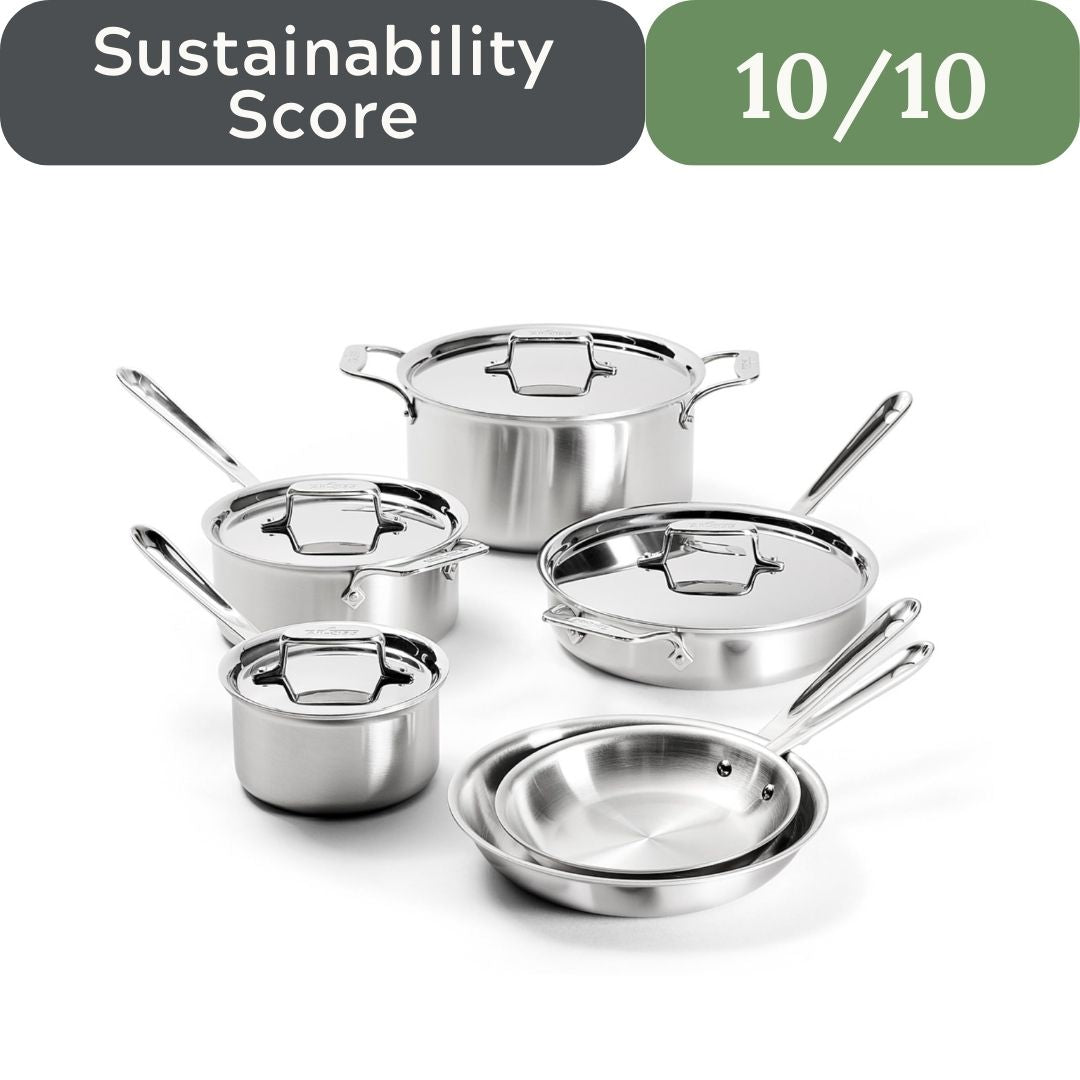 All-Clad d5 Brushed 5-Ply Stainless Steel 10-Piece Cookware Set