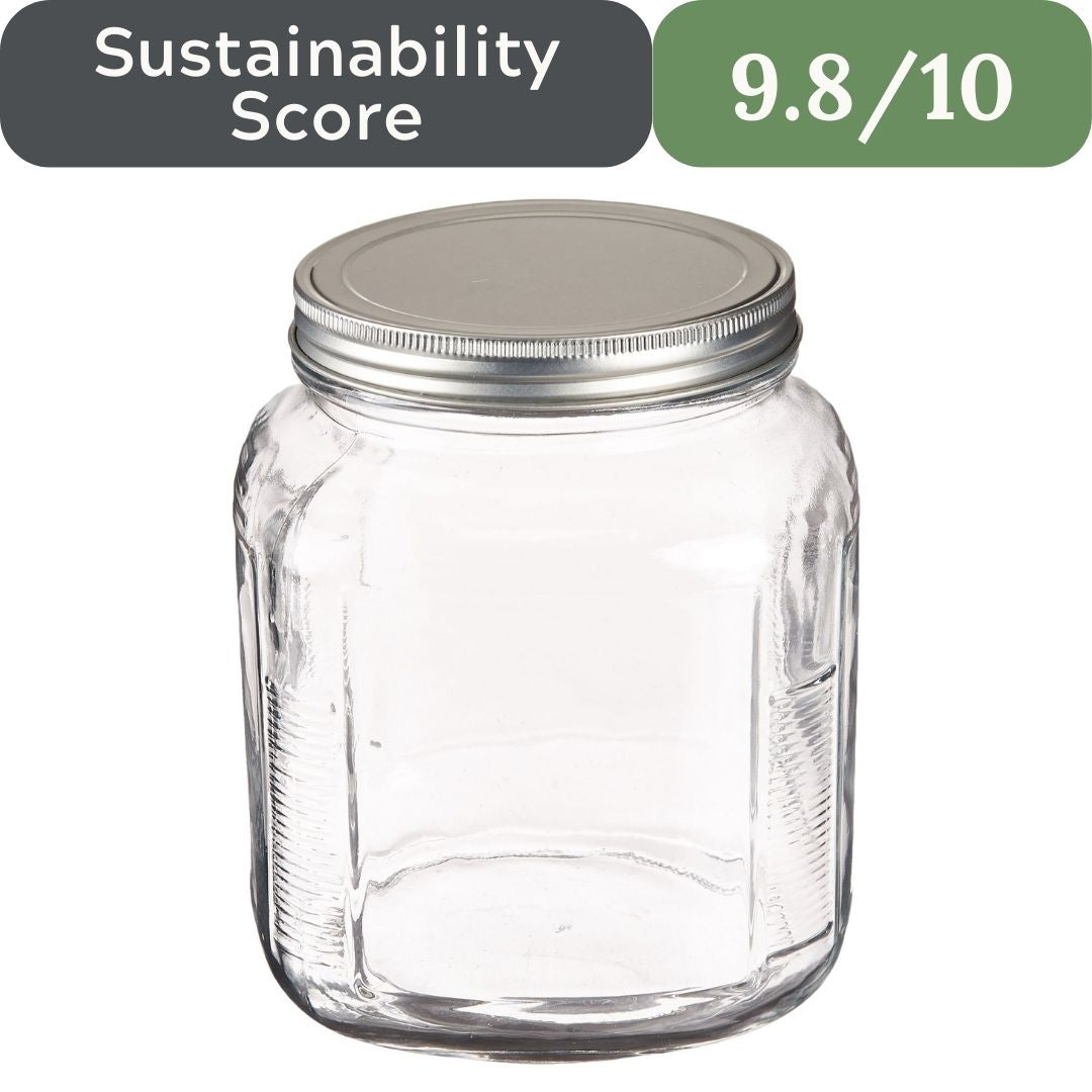 Anchor Hocking 2-Quart Glass Cracker Jars with Aluminum Lids (Set of 4)