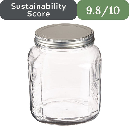 Anchor Hocking 2-Quart Glass Cracker Jars with Aluminum Lids (Set of 4)