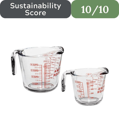 Anchor Hocking Measuring Cup Set: 2-Piece Tempered Glass (2-Cup & 4-Cup)