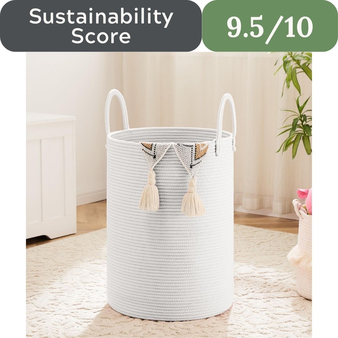 Artfeel 60L Handwoven Natural Cotton Rope Laundry Hamper