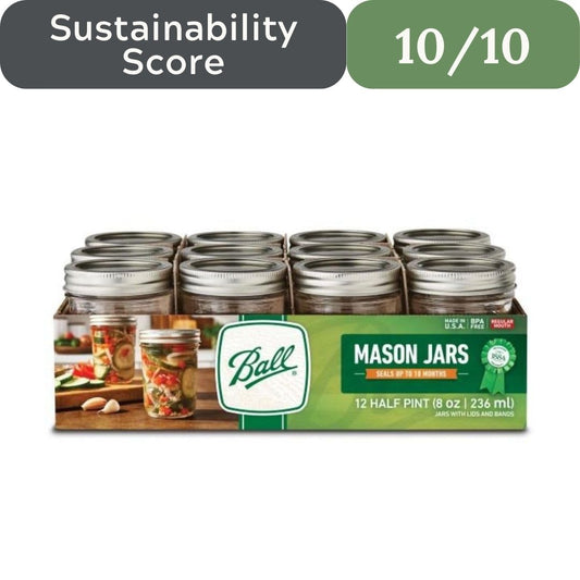 Ball Wide Mouth Pint 16-Ounce Glass Mason Jar with Lids (12-Count)