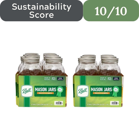Ball Wide Mouth Half-Gallon 64-Ounce Glass Mason Jars (Set of 12)