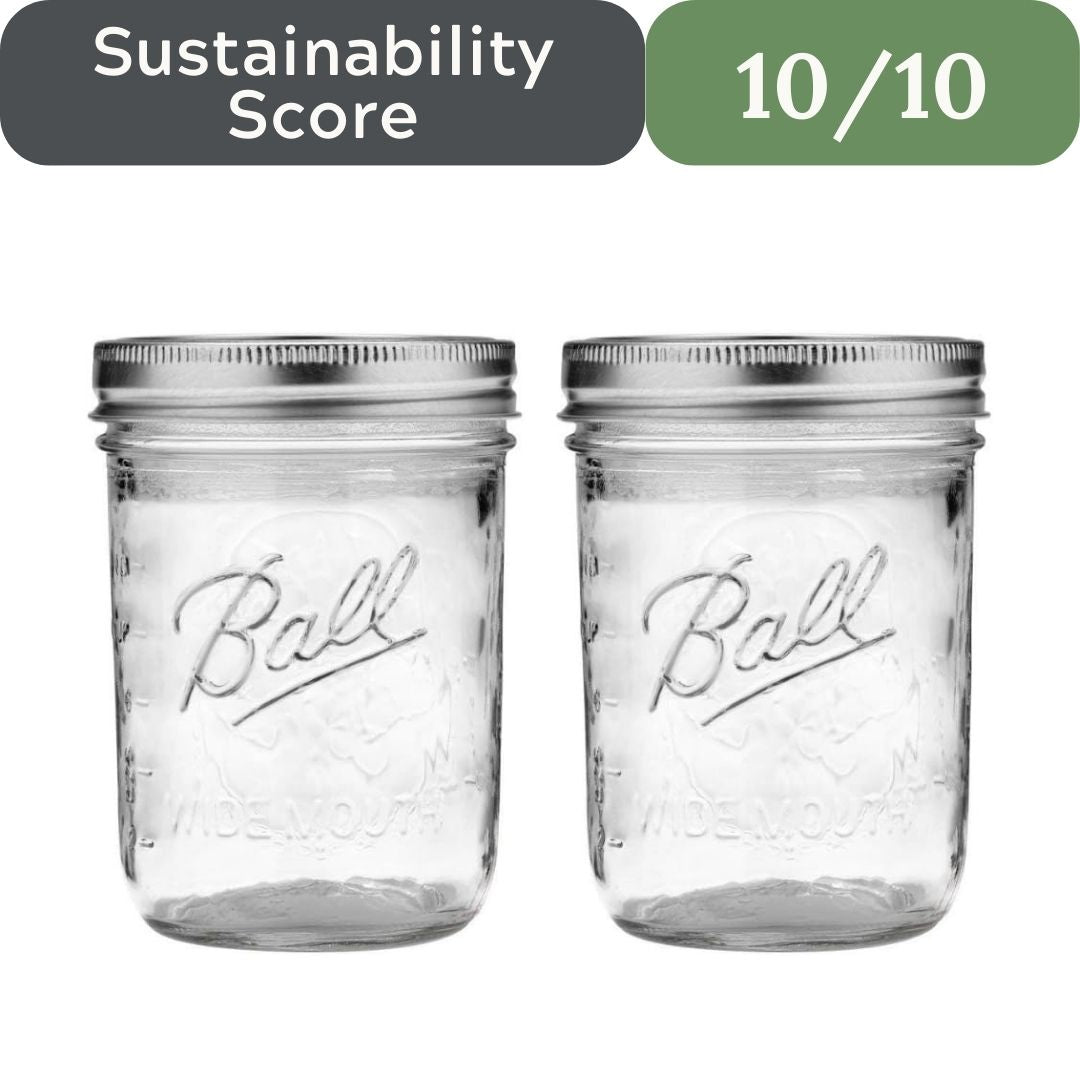 Ball Wide Mouth Pint 16-Ounce Glass Mason Jar with Lids (2-Pack)