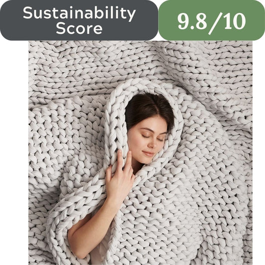 Bearaby Organic Cotton Napper: 100% Hand-Knit Weighted Blanket