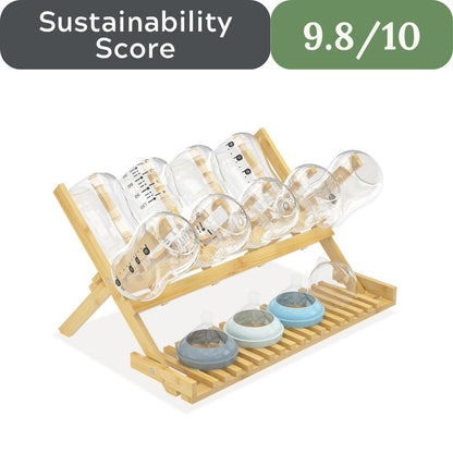DSVENROLY Vertical Bamboo Drying Rack: Rapid-Dry Foldable Organizer