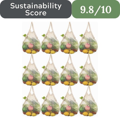 Eccliy 12-Piece Reusable Cotton Mesh Grocery and Produce Bags
