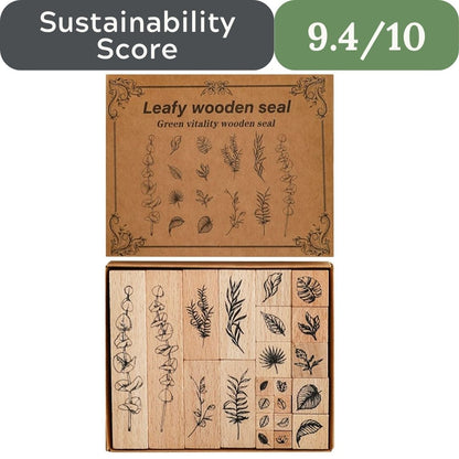 End Plastic Stamps: 22 Pcs Pure Wood Rubber Stamps, Eco-Friendly Set for Journals and Scrapbooking