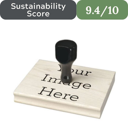 End Plastic Stamps: Custom Wood Rubber Stamp Maple Handle for Lifetime Use (Laser Engraved)