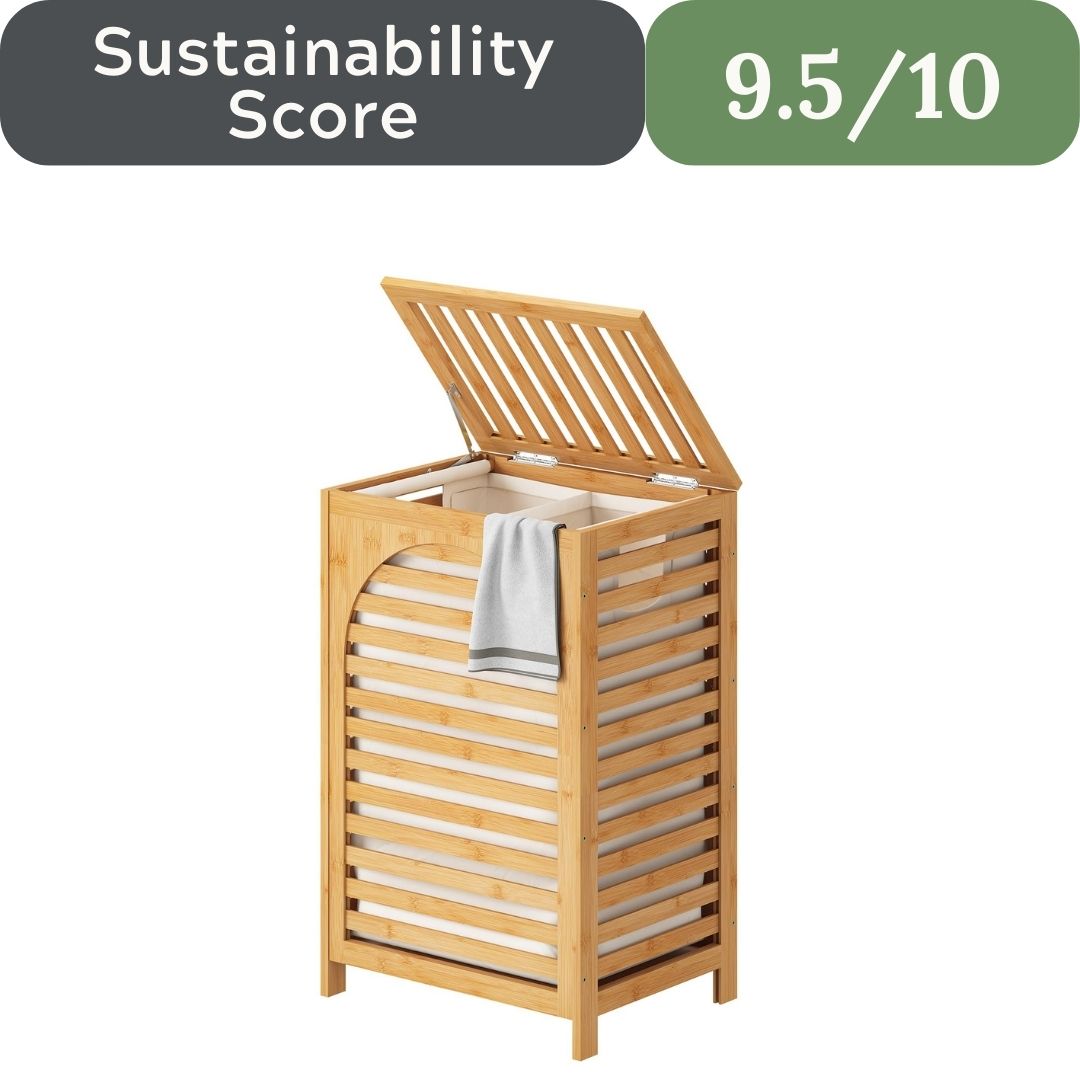 FILWH 85L Sustainable Bamboo Laundry Hamper with Flip Lid