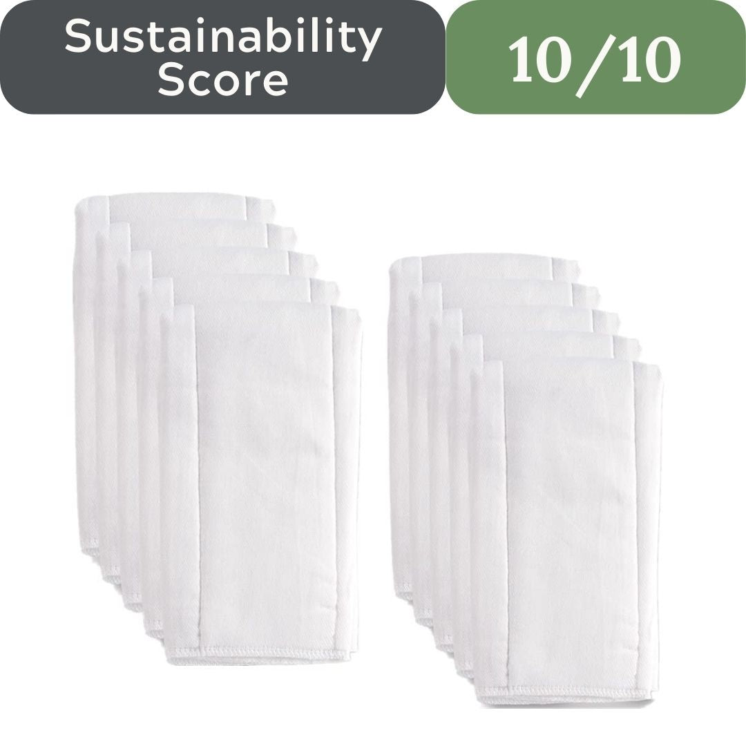 Fasoar Cotton Prefold Cloth Diapers: 100% Unbleached Purity