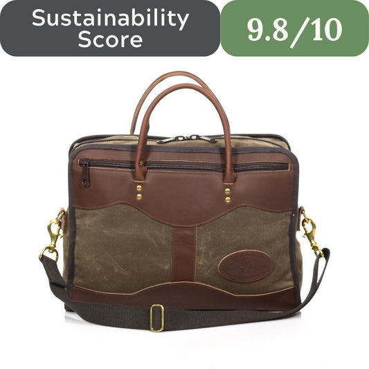 Frost River Single Briefcase: 18 oz Waxed Canvas & Solid Brass