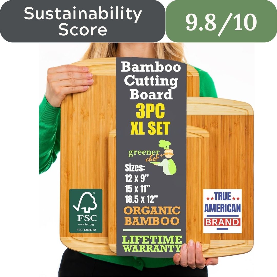 Organic Bamboo Cutting Board Sustainability Score 9.8/10