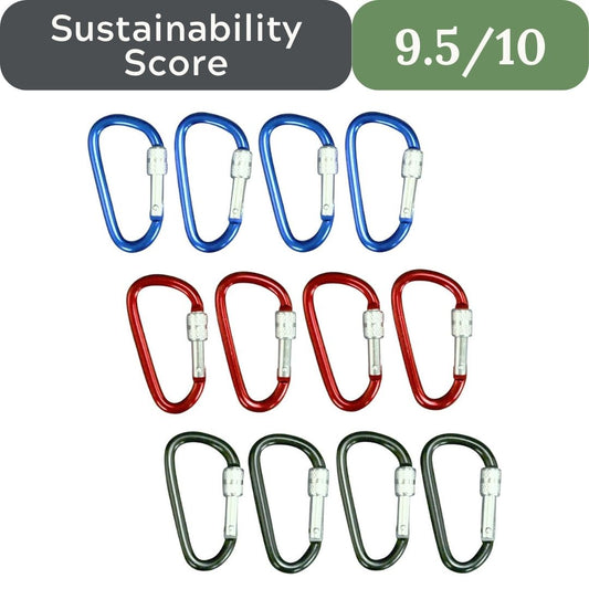 Harrier Hardware Locking Carabiners: 12-Pack Aluminum Set