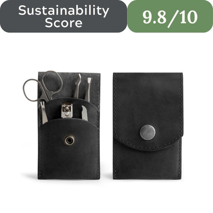 Hide & Drink Full-Grain Leather Double Nail Clipper Case: Handmade