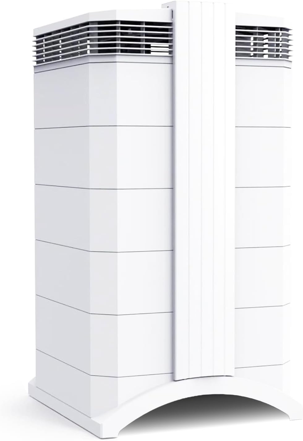 White tower air purifier on a white background