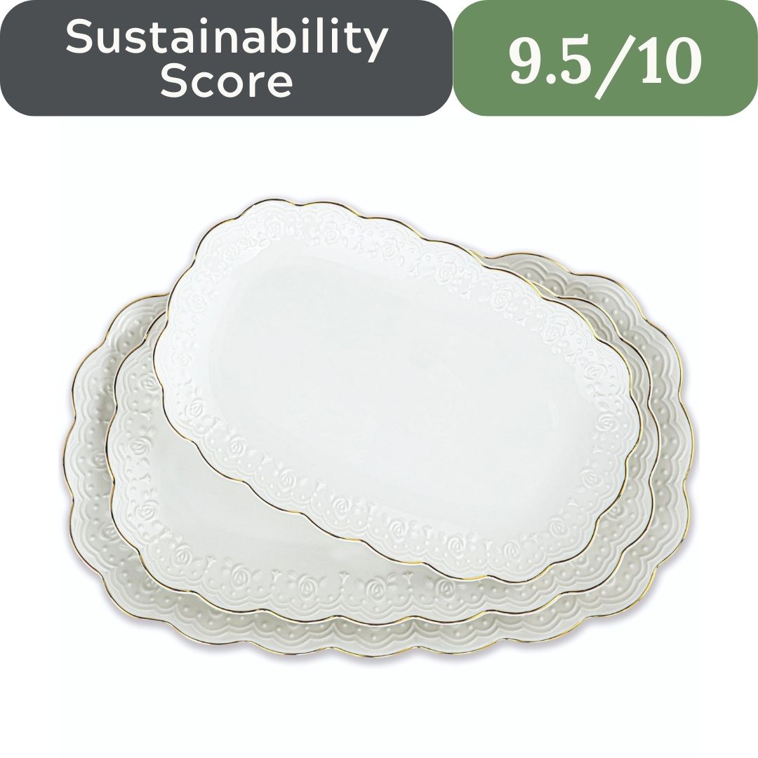 Kassel Ceramic Serving Platter Set (16”/14”/12” Rectangular)