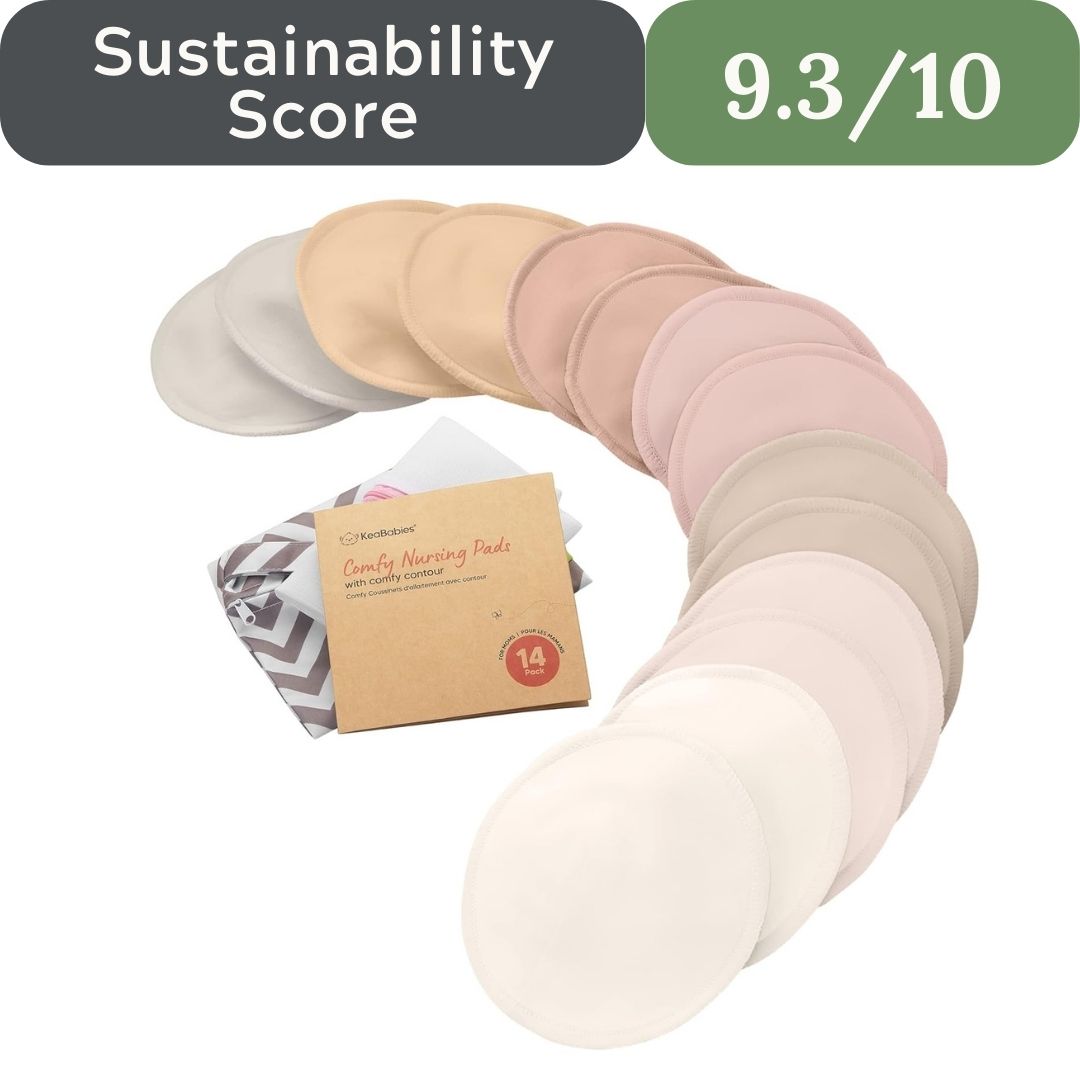 KeaBabies 14-Pack Organic Bamboo Washable Nursing Pads