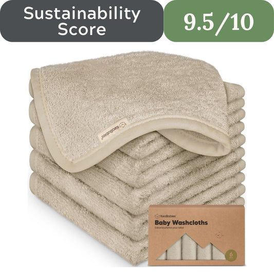 KeaBabies Bamboo Washcloths: 500GSM Ultra-Soft 6-Pack