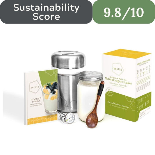 Keolia Stainless Steel Yogurt Maker with 1 Quart Glass Jar