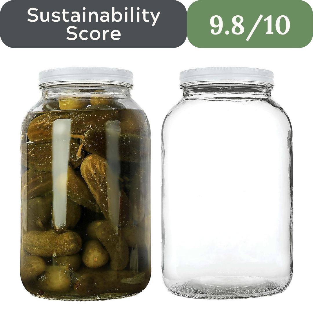 Kitchentoolz 1 Gallon Glass Mason Jar with Airtight Metal Lid