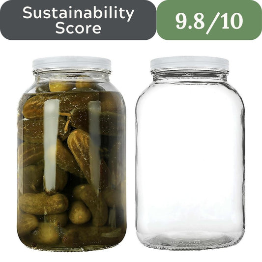 Kitchentoolz 1 Gallon Glass Mason Jar with Airtight Metal Lid