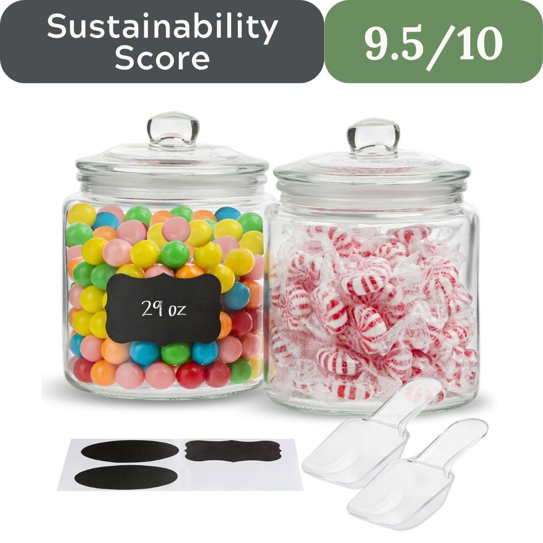 KooK 1/2 Gallon Glass Storage Containers with Airtight Lids (Set of 2)