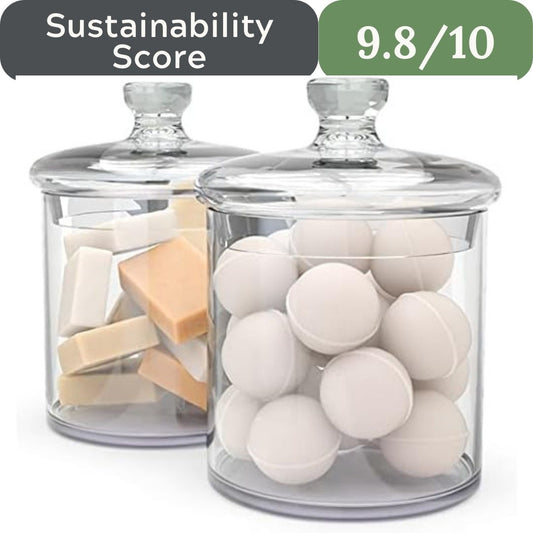 Kook Glass Apothecary Kitchen Storage Jars (36 Ounce, Set of 2)