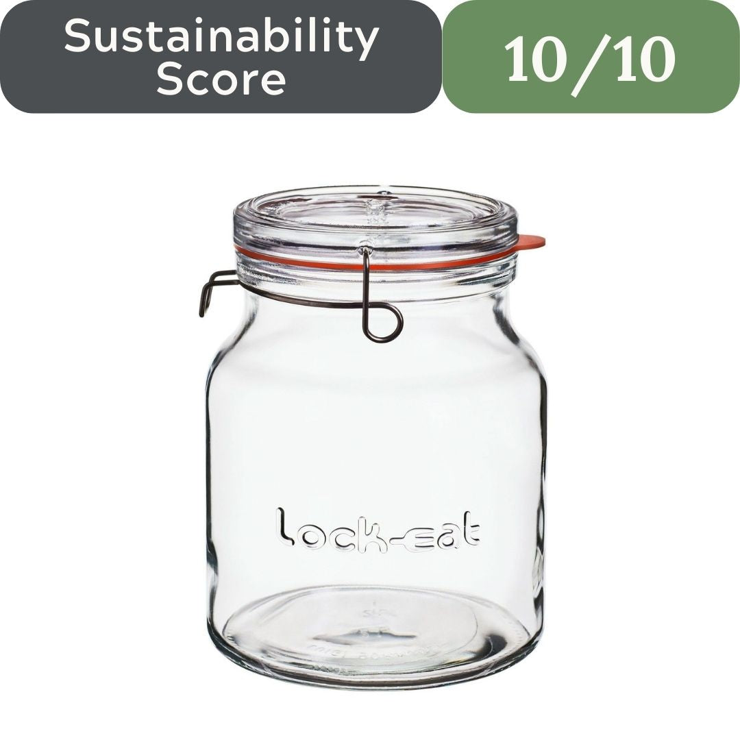 Luigi Bormioli Lock-Eat Handy Jar 67.75 Ounce (2 Liters) - Pack of 2