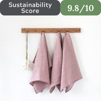 MagicLinen 100% European Linen Tea Towels: OEKO-TEX Certified, Naturally Antibacterial Flax, Handmade in Europe