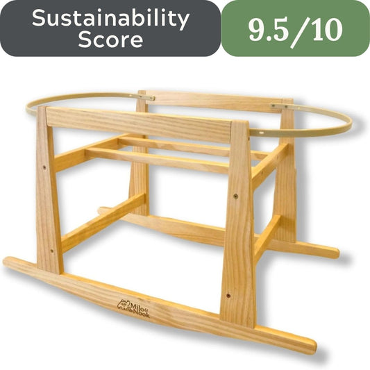 Milo & Nook Baby Moses Basket Stand: Solid Pine Wood Structure